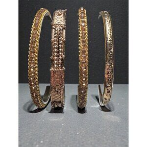 Golden Glam Holiday Bundle – Vintage Bangles & Inspirational Bracelet Set